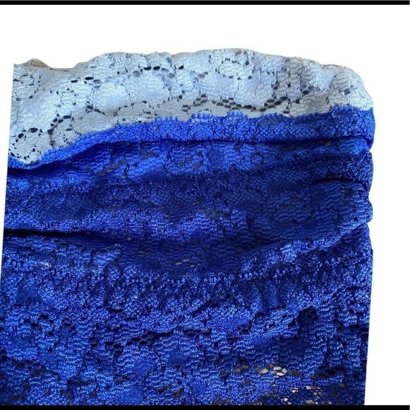 PINK Victoria Secret Lace Lined Multi Blue Bandeau Bra Size Small - Picture 2 of 7